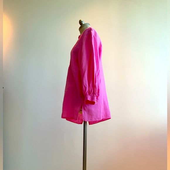 Ralph Lauren Chic Linen Barbie Pink Tunic sz L - Picture 2 of 5